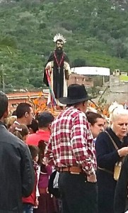 Der Schutzheilige der Tiere auf den Kanaren ANTONIO ARABATko,,t auf den Festplatz.